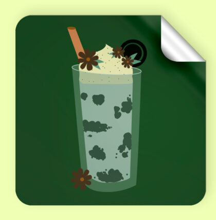 square sticker with a cookies and cream milkshake