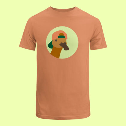 Pink shirt with brown duck design