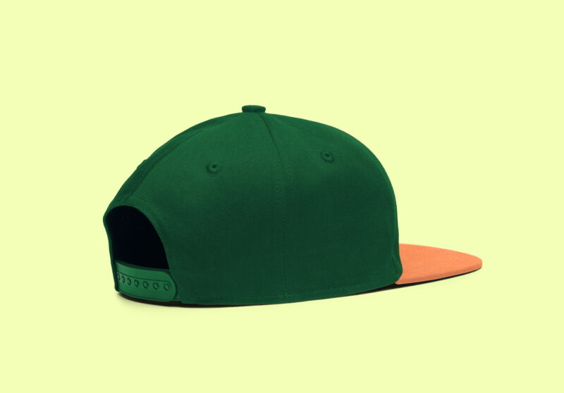 back of a green cap