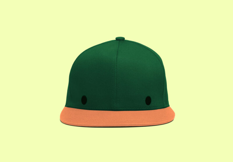 green cap made to look like a duck's head front view