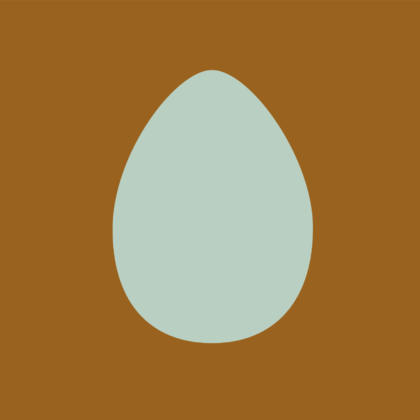 blue egg brown background