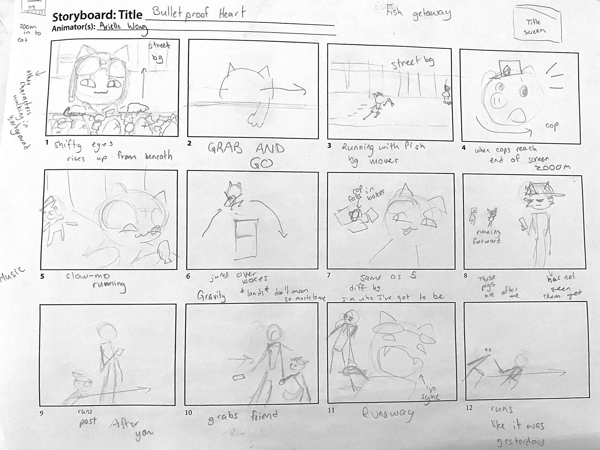 Storyboard for Fish Getaway