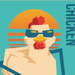 Cool chicken wearing sunglasses